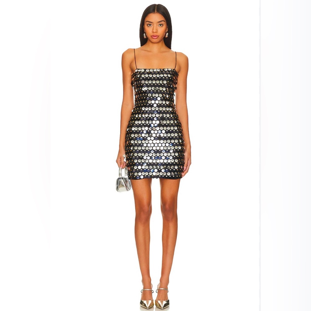 Sequin Mini Dress - Black and Silver